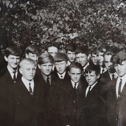 Dvietes absolventi 1969. gadā. Arvīda Geriņa arhīvs.
