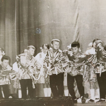 Dvietes skolēni. Virgīnijas Fjodorovas arhīvs.