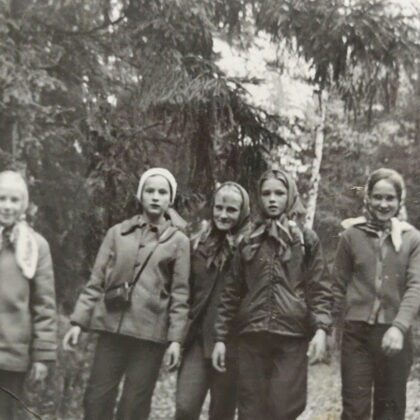 Dvietes skolēni. Virgīnijas Fjodorovas arhīvs.