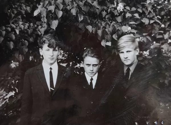 Arvīds Geriņš, Zigismunds Ščerbinskis un Arnis Sukatnieks 1969. gadā. Arvīda Geriņa arhīvs